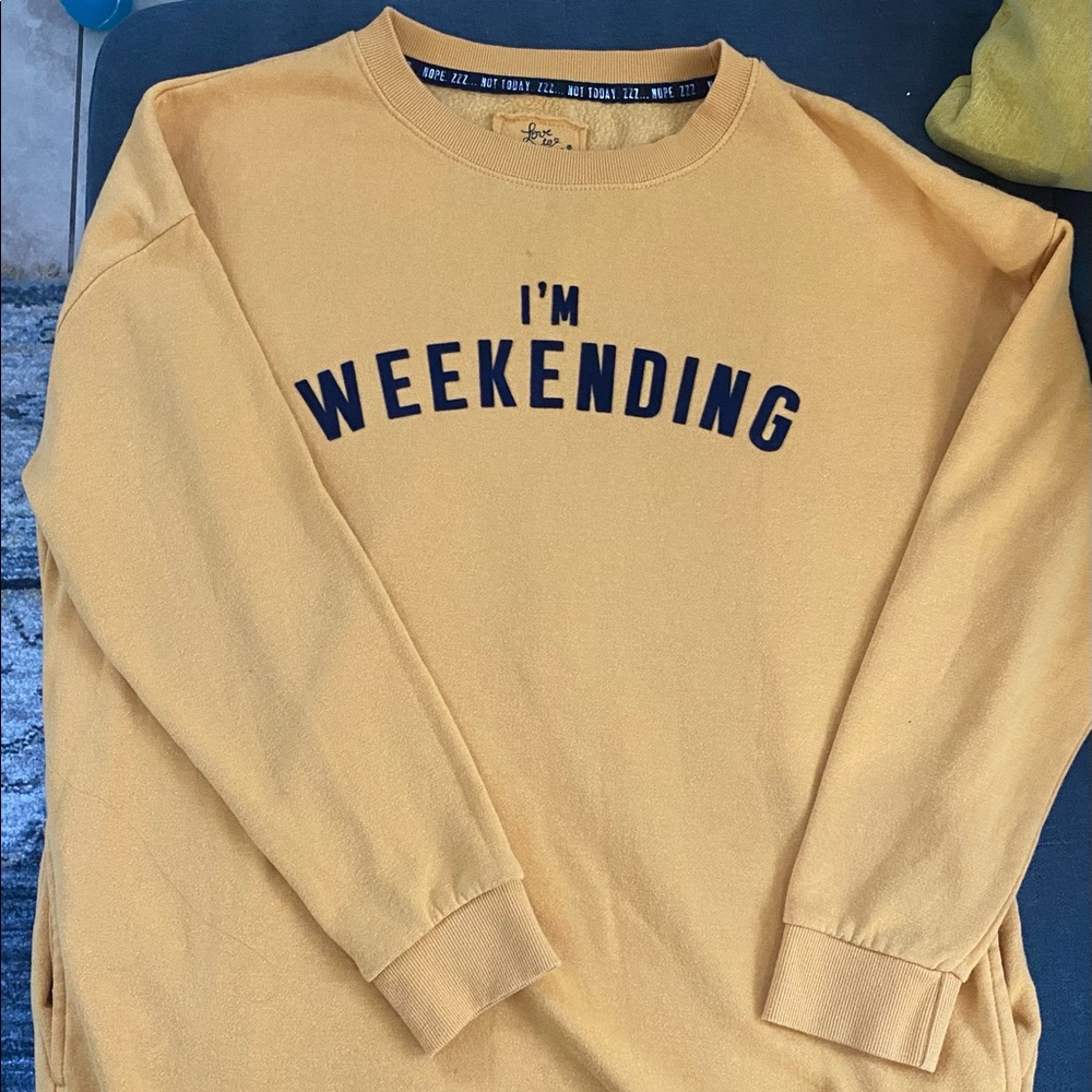 “I’m Weekending” Long Sleeve Oversized Shirt